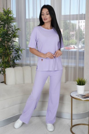 Палаццо костюм женский (сиреневый) (Лов)
